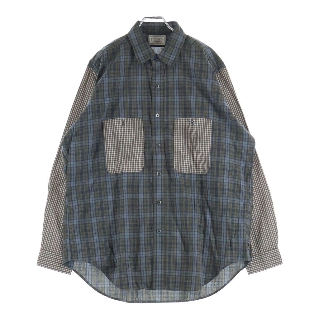 Unlikely (アンライクリー) 26SS Unlikely Work Shirts 2tone アンライクリー 2トーン チェック柄 ワーク長袖シャツ ブラウン U26S-11-0002