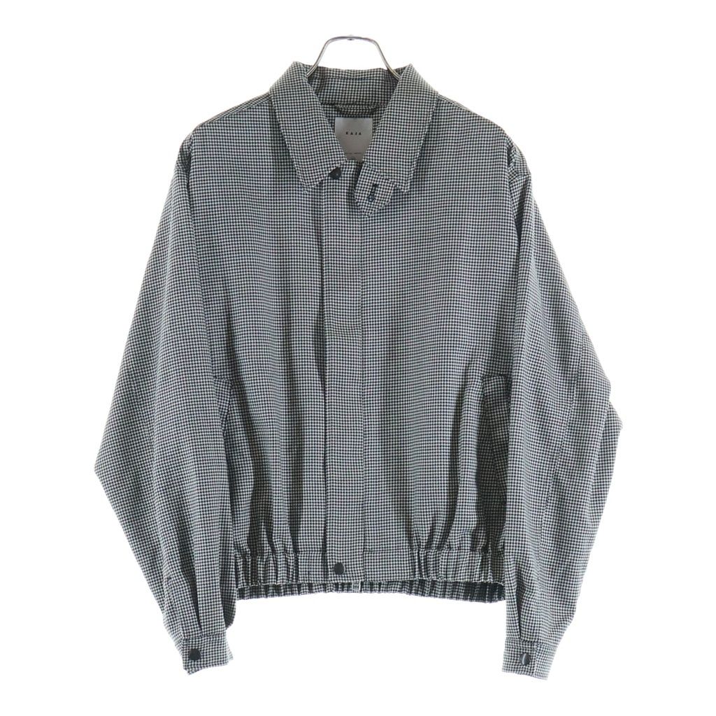NO BRAND (ノーブランド) KAJA カジャ HOUNDSTOOTH HARRINGTON JACKET 千鳥格子柄 スイングトップ ジャケット ブラック 20269159