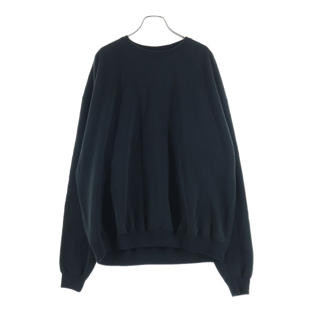 NO BRAND (ノーブランド) OVY オヴィー W Vintage sweat ピグメントダイ ヴィンテージ クルーネックスウェット トレーナー ブラック W0022
