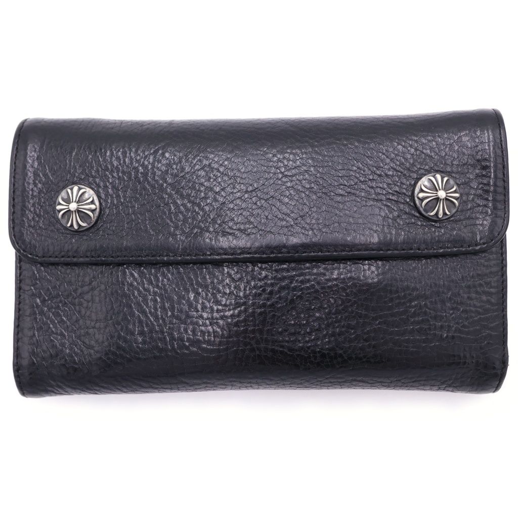 CHROME HEARTS (クロムハーツ) WAVE ウェーブ レザーウォレット 財布 ブラック