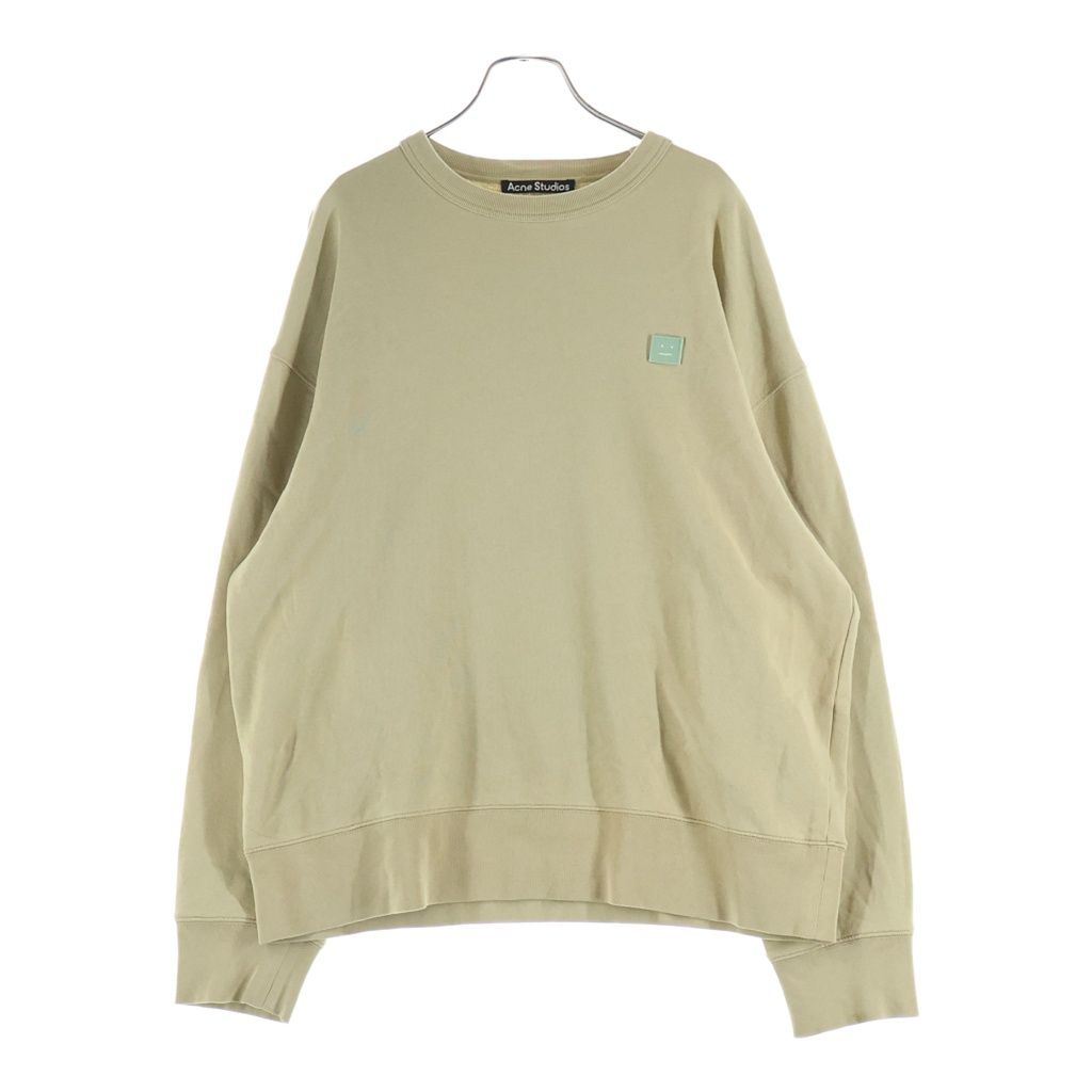Acne Studios (アクネ ストゥディオズ) フェイスパッチ コットン クルーネック スウェット ベージュ FA-UX-SWEA000077 CI0072-