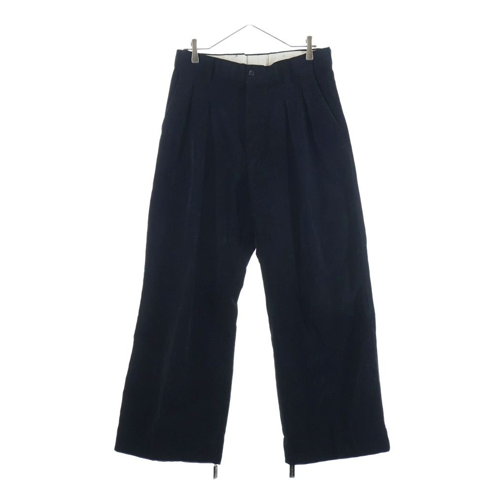 ensou. (エンソウ) ベルベット シルク混ウールワンタック パンツ ボトム ブラック 25,493円