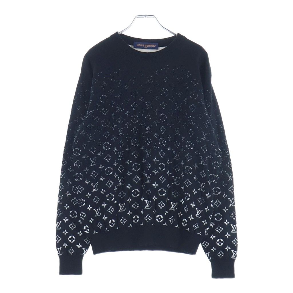 LOUIS VUITTON (ルイヴィトン) モノグラム グラディエント クルーネックニット セーター ブラック RM232Q USO HKN44W