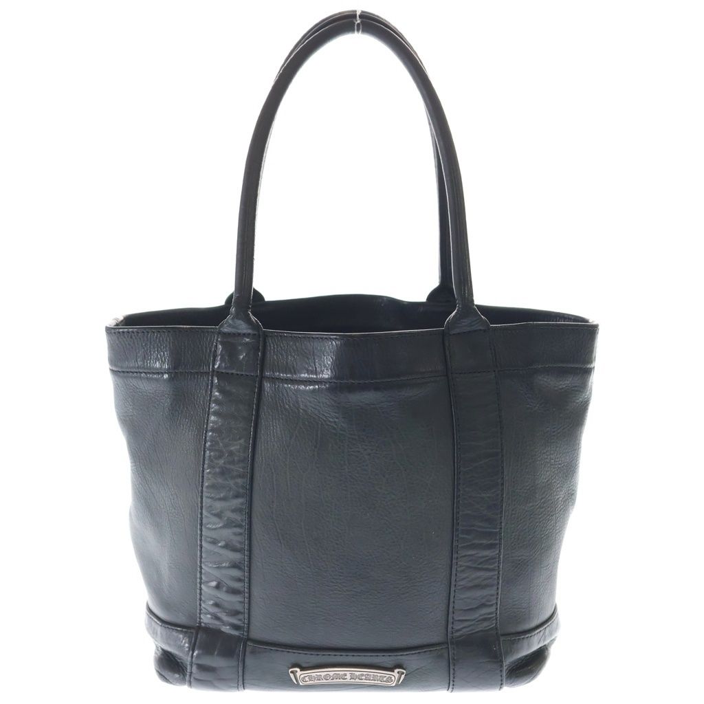 CHROME HEARTS (クロムハーツ) TOTE MINI トートミニ ラベル付きレザートートバッグ ブラック