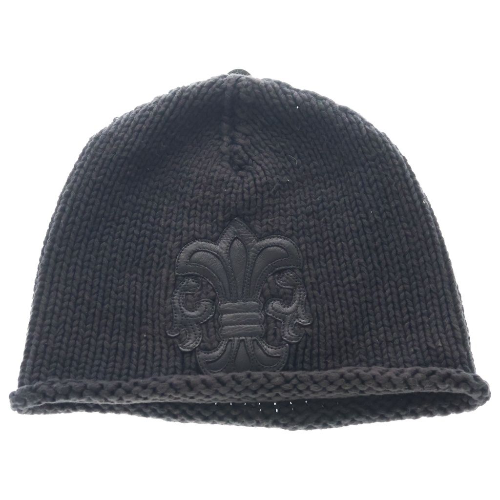 CHROME HEARTS (クロムハーツ) OLD BEANIE CASH オールド BSフレアパッチ カシミヤ ニットキャップ ビーニー 帽子 ブラック