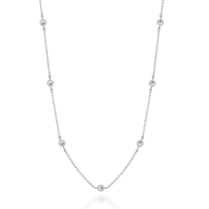 [Gift from New York] ネックレス レディース 3.0ct プラチナ 加工 ベーゼル シルバー925 金属アレルギー対応 女性 プレゼント