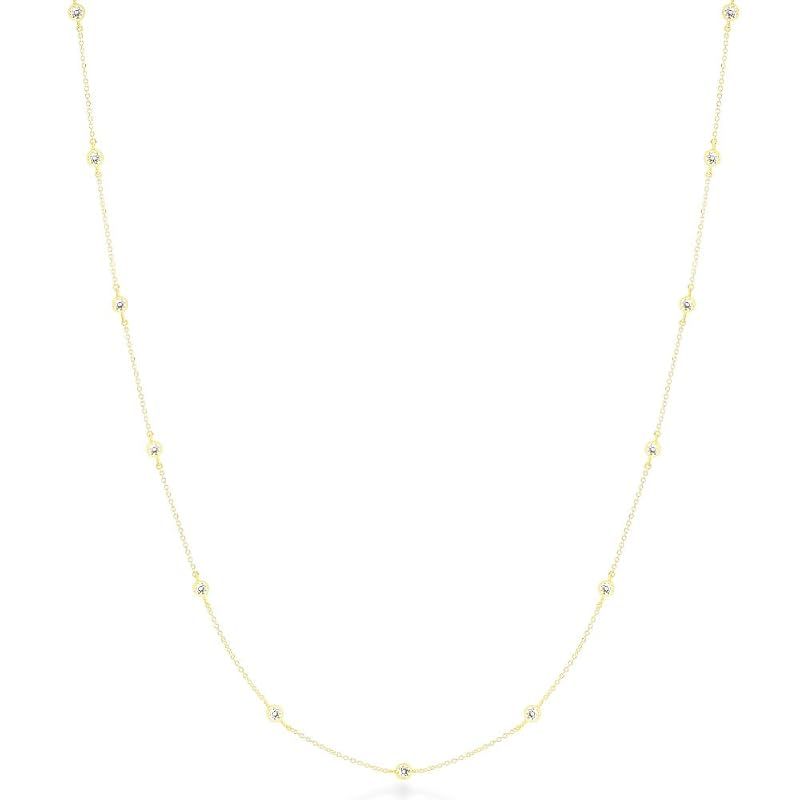 [ギフト フロム ニューヨーク] ロングネックレス レディース 6.9ct 18金 イエローゴールド 加工 シルバー925 金属アレルギー対応 女性 プレゼント