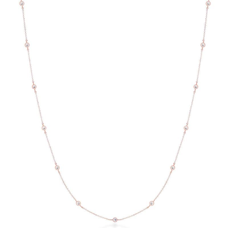 [ギフト フロム ニューヨーク] ロングネックレス レディース 6.9ct 18金 ピンクゴールド 加工 シルバー925 金属アレルギー対応 女性 プレゼント