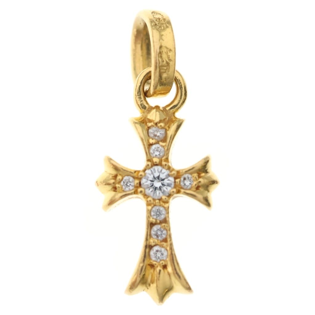CHROME HEARTS (クロムハーツ) 22K CRS BBYFAT P/DIA ベイビーファットクロス PAVEダイヤ ペンダントトップ ゴールド
