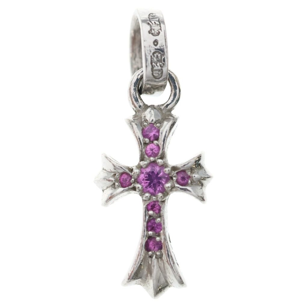 CHROME HEARTS (クロムハーツ) 18KWG CRS BBYFAT P SAP P ホワイトゴールド ベイビーファット PAVEピンクサファイヤ