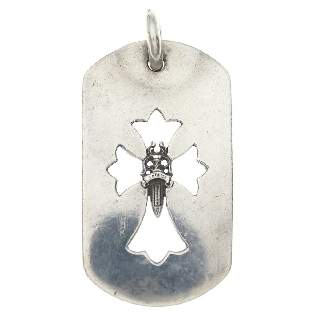 CHROME HEARTS (クロムハーツ) D TAG LRG CO CRS カットアウトクロスドッグタグ ラージ ペンダントトップ シルバー BCA239