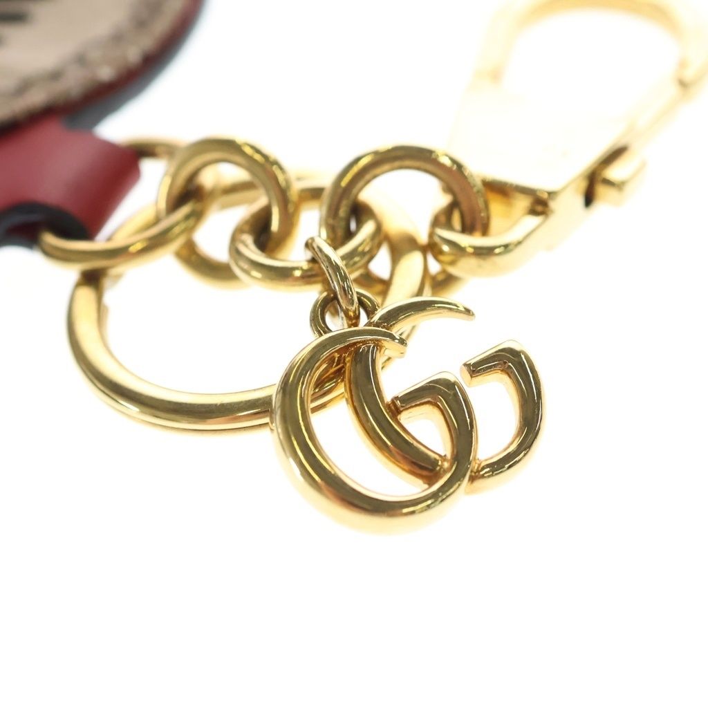 GUCCI (グッチ) GGキャンバス ハートモチーフ キーホルダー ゴールド