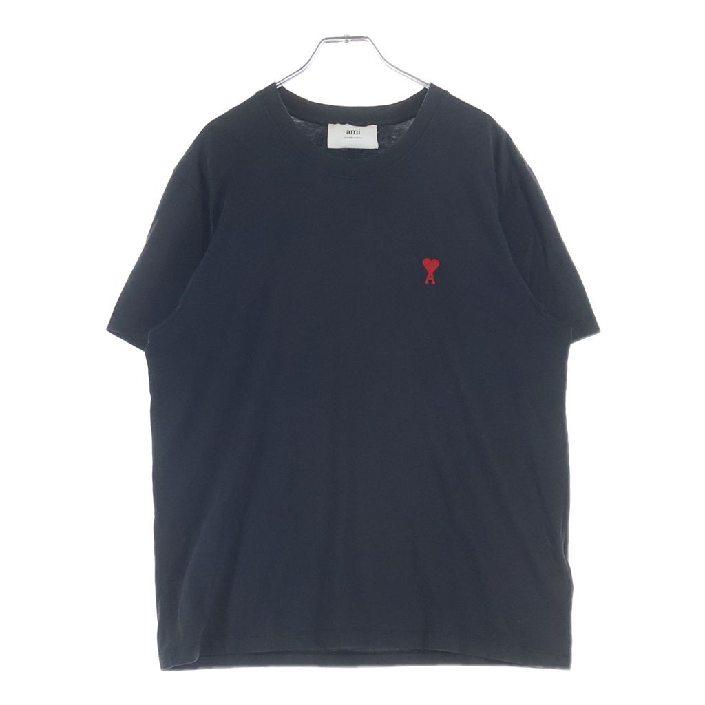 AMI Alexandre Mattiussi (アミアレクサンドルマテュッシ) T-Shirt ハートロゴ刺繍 半袖Tシャツ ブラック BFUTS001.724 BFUTS001.724 13,522円