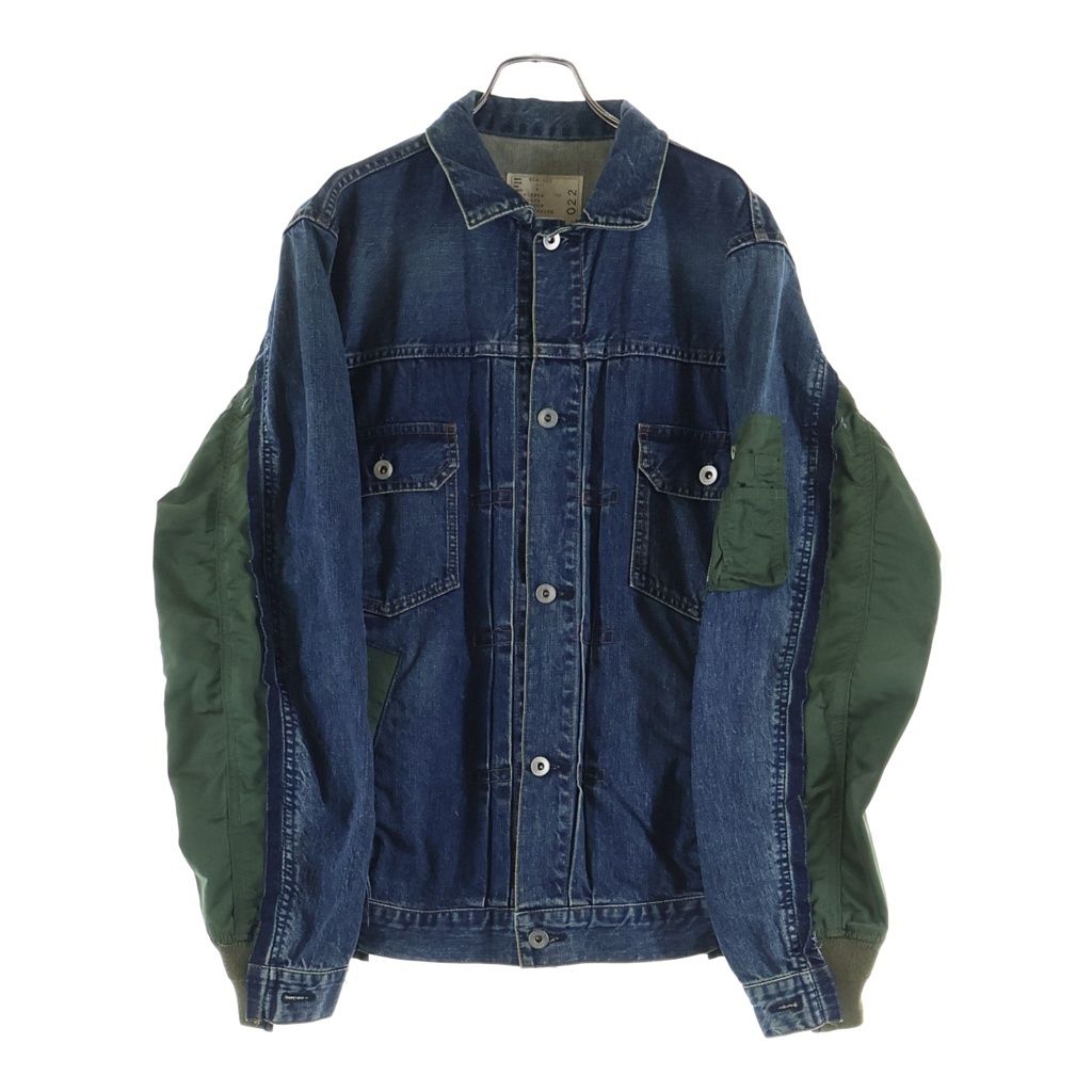 21AW Sacai デニム Sacai (サカイ) 21AW Denim×MA-1 Jacket ドッキング デニム トラッカー