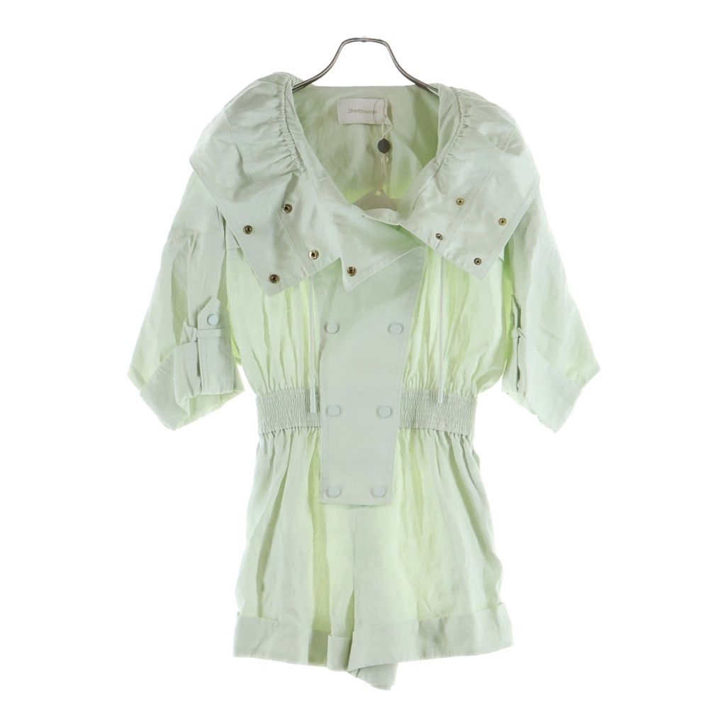 ZIMMERMANN (ジマーマン) GLASSY ROLLED PLAYSUIT グラッシー ロールド プレイスーツ ハーフスリーブワンピース レディース グリーン 7770YGLA