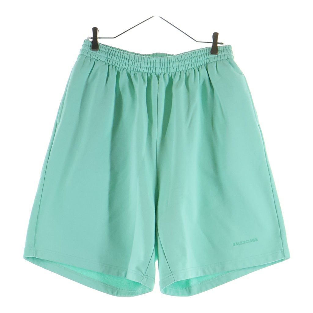BALENCIAGA (バレンシアガ) 22AW BB Embroidered Logo Shorts BBロゴ刺繍 スウェットショーツ ハーフパンツ ミントグリーン 674591 TLVB8