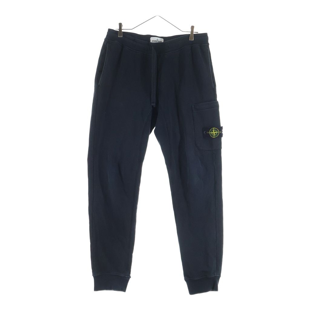 STONE ISLAND (ストーンアイランド) 19AW サイドロゴワッペン 裾リブスウェットパンツ ブラック 711560320