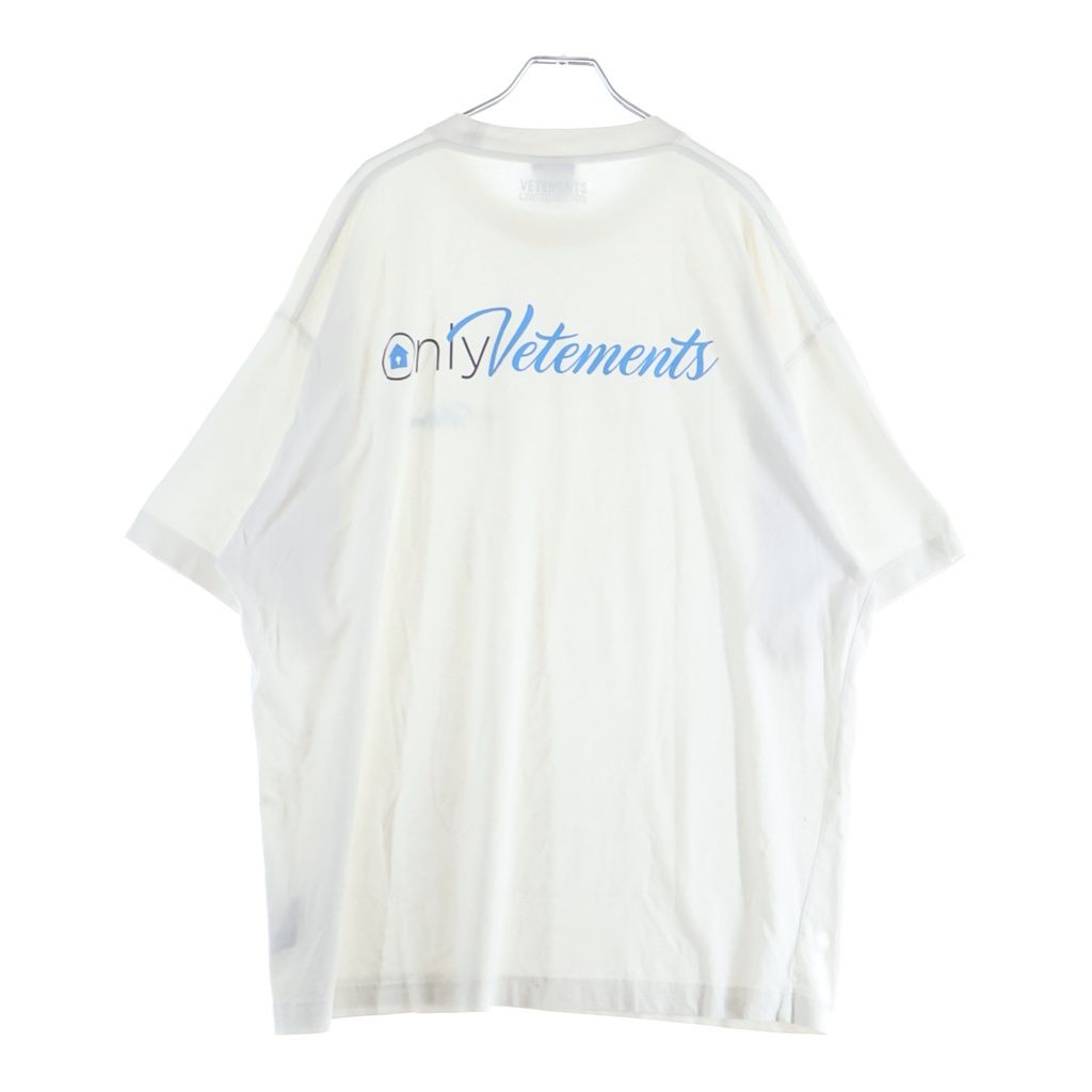 VETEMENTS (ヴェトモン) Only T-Shirt ロゴプリントクルーネック半袖Tシャツカットソー ホワイト UA63TR161W