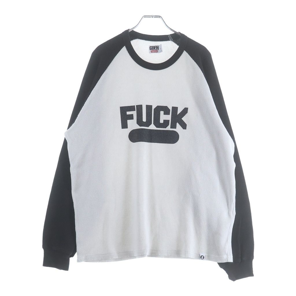 SUPREME (シュプリーム) 25SS ×GOODENOUGH Thermal ×グッドイナフ サーマル ラグランスリーブ長袖Tシャツ ブラック/ホワイト