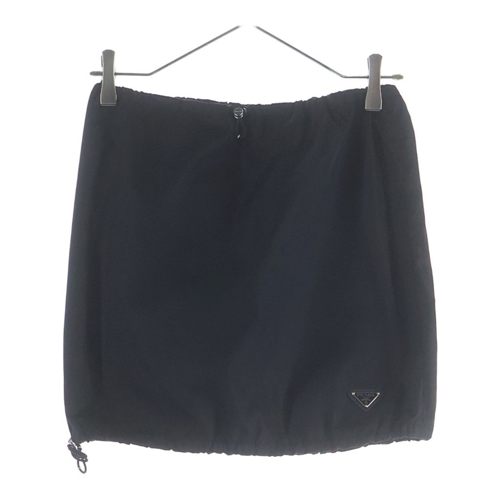 PRADA (プラダ) Re-Nylon トライアングルロゴ リナイロン ミニスカート ブラック 21Y004 レディース