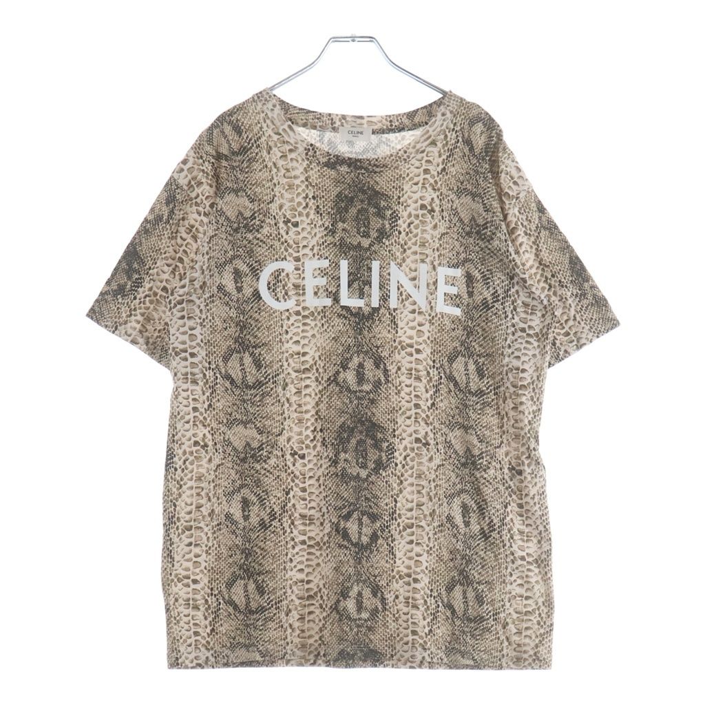 CELINE (セリーヌ) 22SS サーペントパイソンプリントTシャツ カットソー ベージュ 2X681307H
