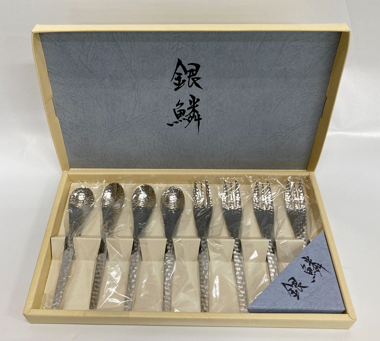 〇未使用 銀鱗 コーヒータイム 8pcセット スプーン フォーク 箱付 made