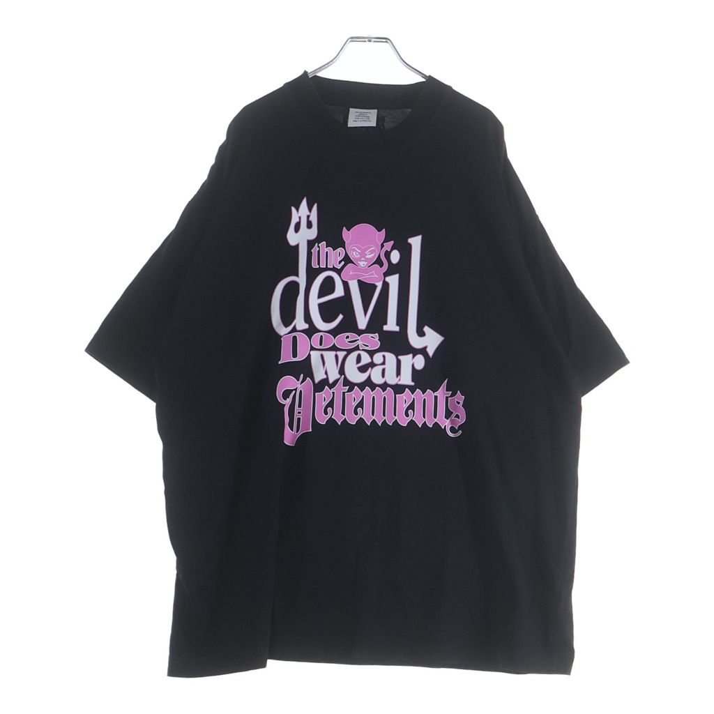 VETEMENTS (ヴェトモン) Devil Does Wear デビルダズウェア プリント クルーネック半袖Tシャツ カットソー UE52TR180B
