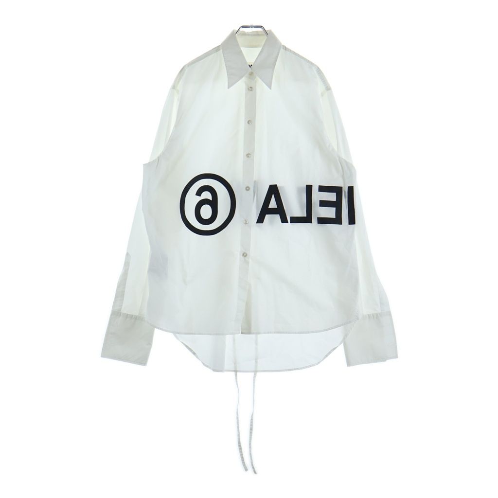 ​【新品タグ付】MM6 メゾンマルジェラ 6ロゴプリント シャツワンピース S MM6 Maison Margiela (エムエムシックスメゾンマルジェラ) ロゴ