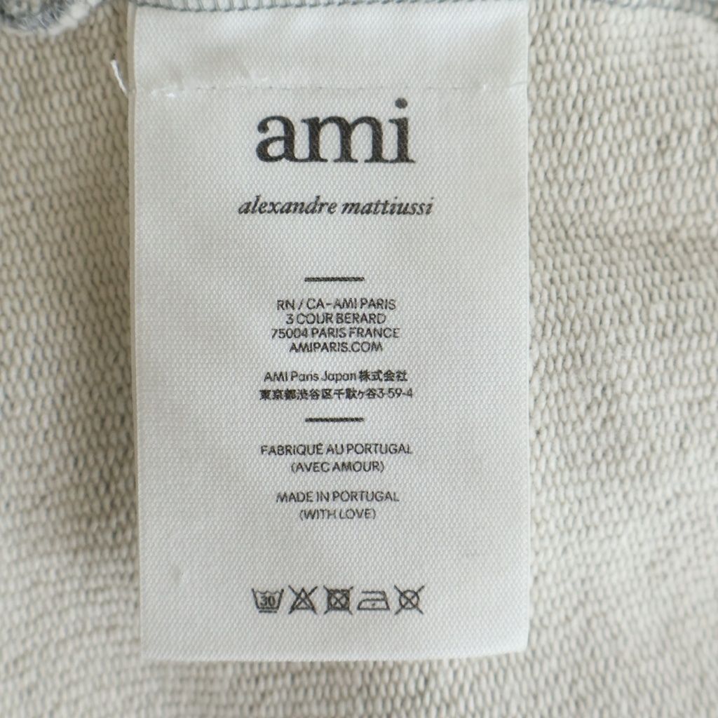 AMI Alexandre Mattiussi アミアレクサンドルマテュッシ Sweatshirt カレッジロゴ クルーネックスウェットトレーナー グレー USW010.747 USW010.747 AMI Alexandre Mattiussi (アミアレクサンドルマテュッシ) Sweatshirt