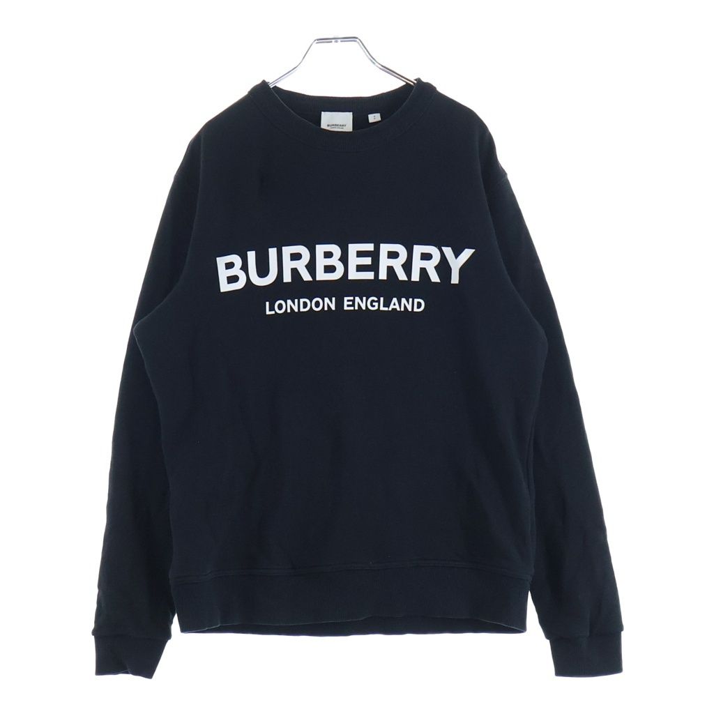 BURBERRY (バーバリー) ロゴスウェット コットン カットソー 長袖 #S ブラック