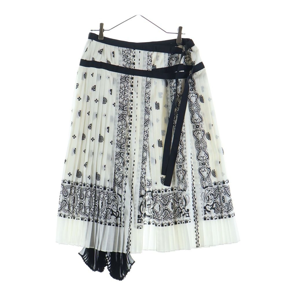 Sacai (サカイ) ベルト付 ポリエステル プリーツスカート ロング