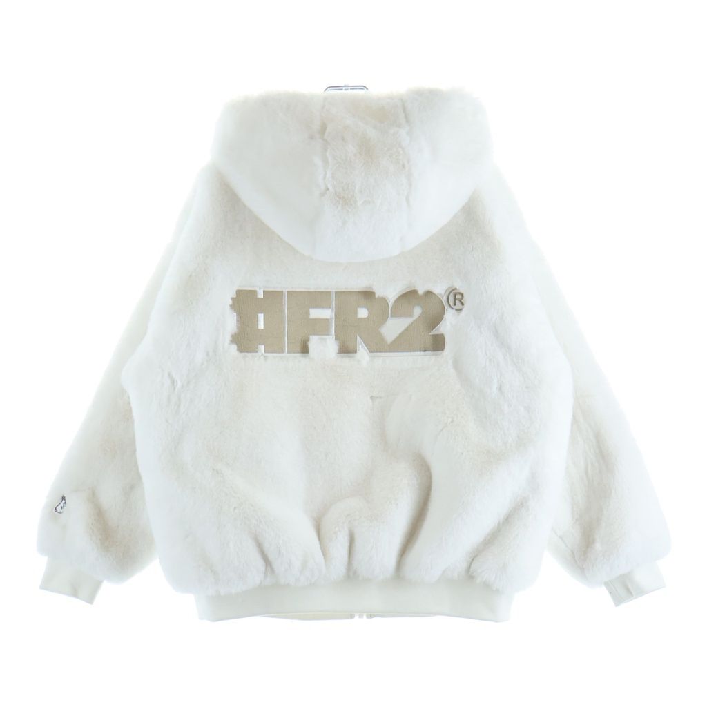 FR2 (エフアールツー) 23AW ECO RABBIT FUR BLOUSON 干支 兎 フェイクファー フーデッドブルゾン ジャケット ホワイト