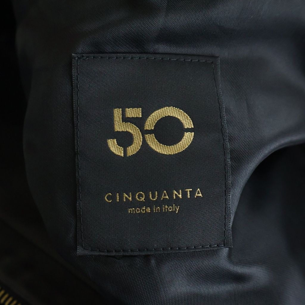 Cinquanta (チンクアンタ) ラムナッパレザー スタンドカラー