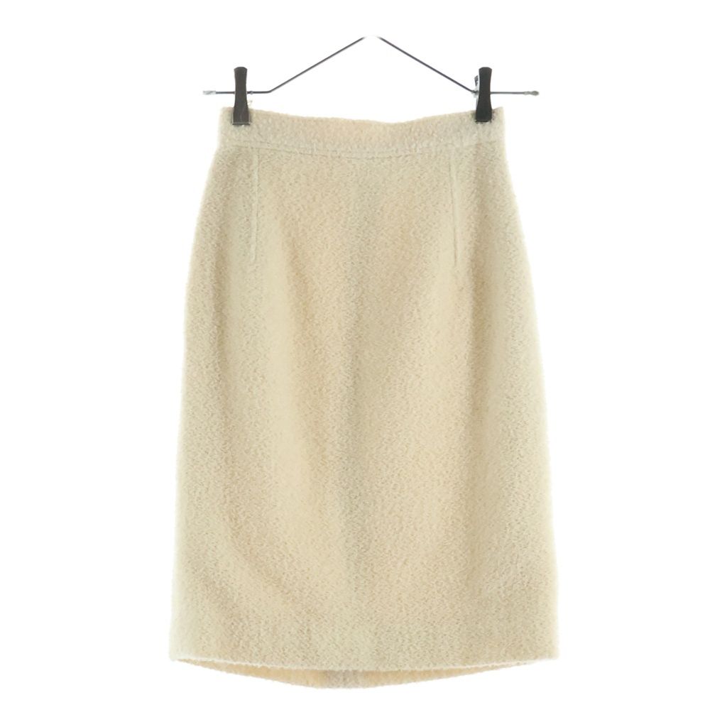 JIL SANDER (ジルサンダー) 90S VINTAGE ヴィンテージ アルパカウール セットアップスーツ シングルテーラードジャケット ミドルスカート レディース アイボリー
