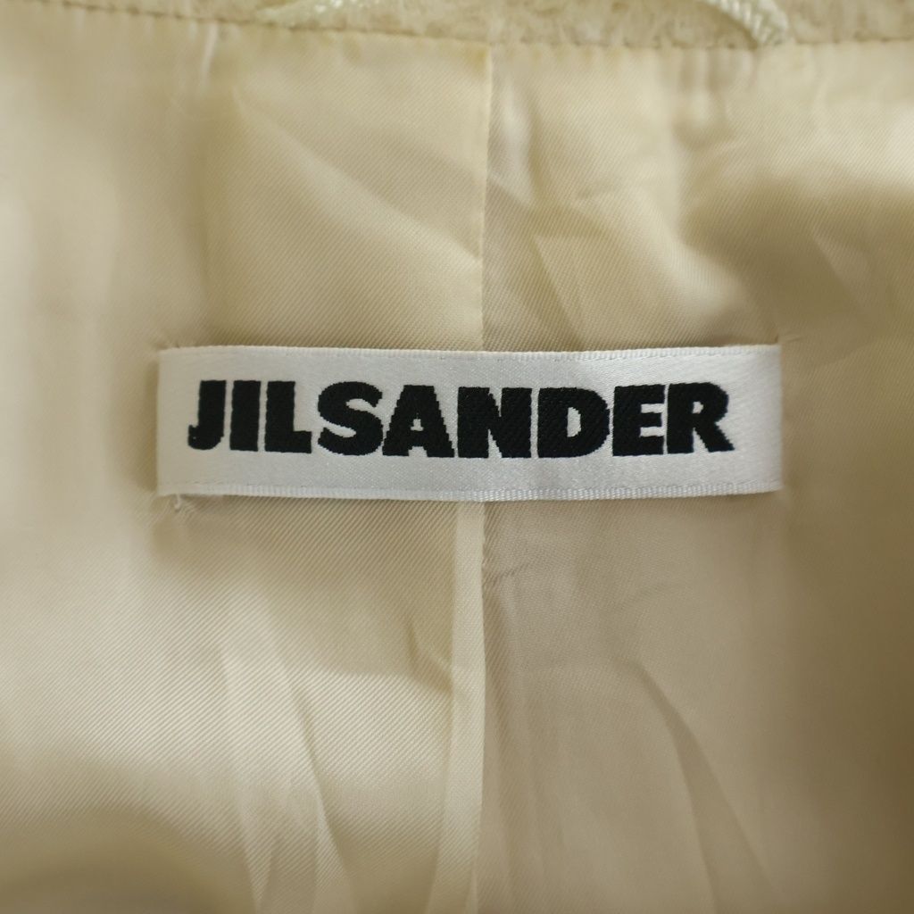 JIL SANDER (ジルサンダー) 90S VINTAGE ヴィンテージ アルパカウール セットアップスーツ シングルテーラードジャケット ミドルスカート レディース アイボリー