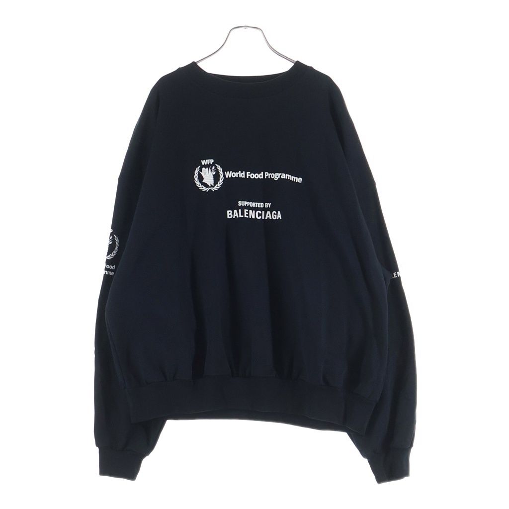 BALENCIAGA (バレンシアガ) 22AW WFP ロゴプリントクルーネック スウェットトレーナー ブラック 697869