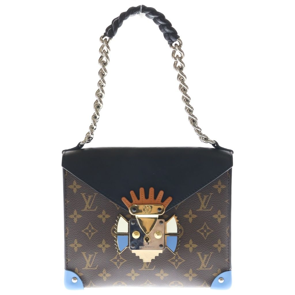 LOUIS VUITTON (ルイヴィトン) モノグラム ポシェット マスク PVC レザー ハンド チェーン ワンショルダーバッグ ゴールド金具 ブラウン/ブラック M50130