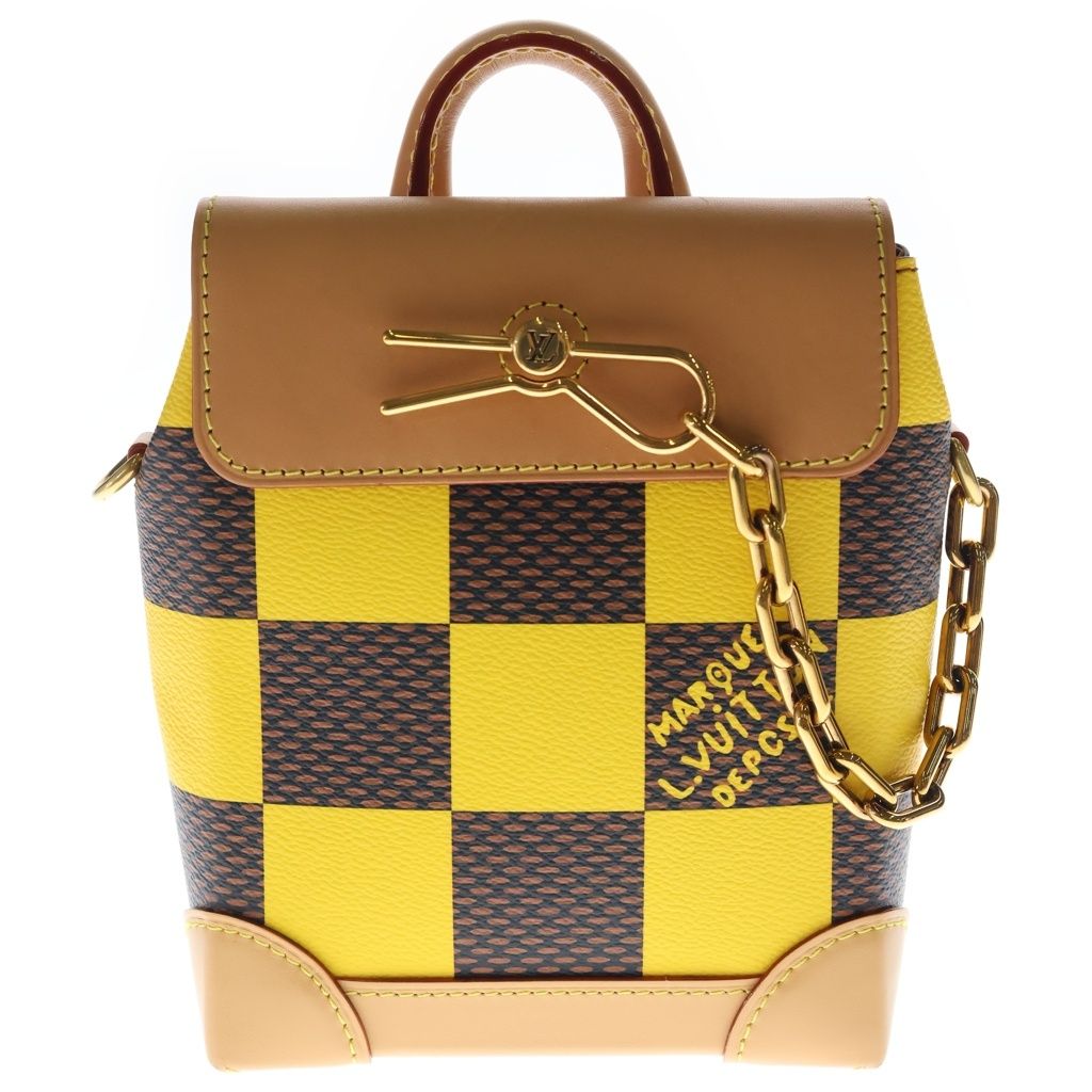 LOUIS VUITTON (ルイヴィトン) ダミエポップ ナノ・スティーマー PVC レザー ショルダーバッグ N40536 ICタイプ ブラウン/イエロー