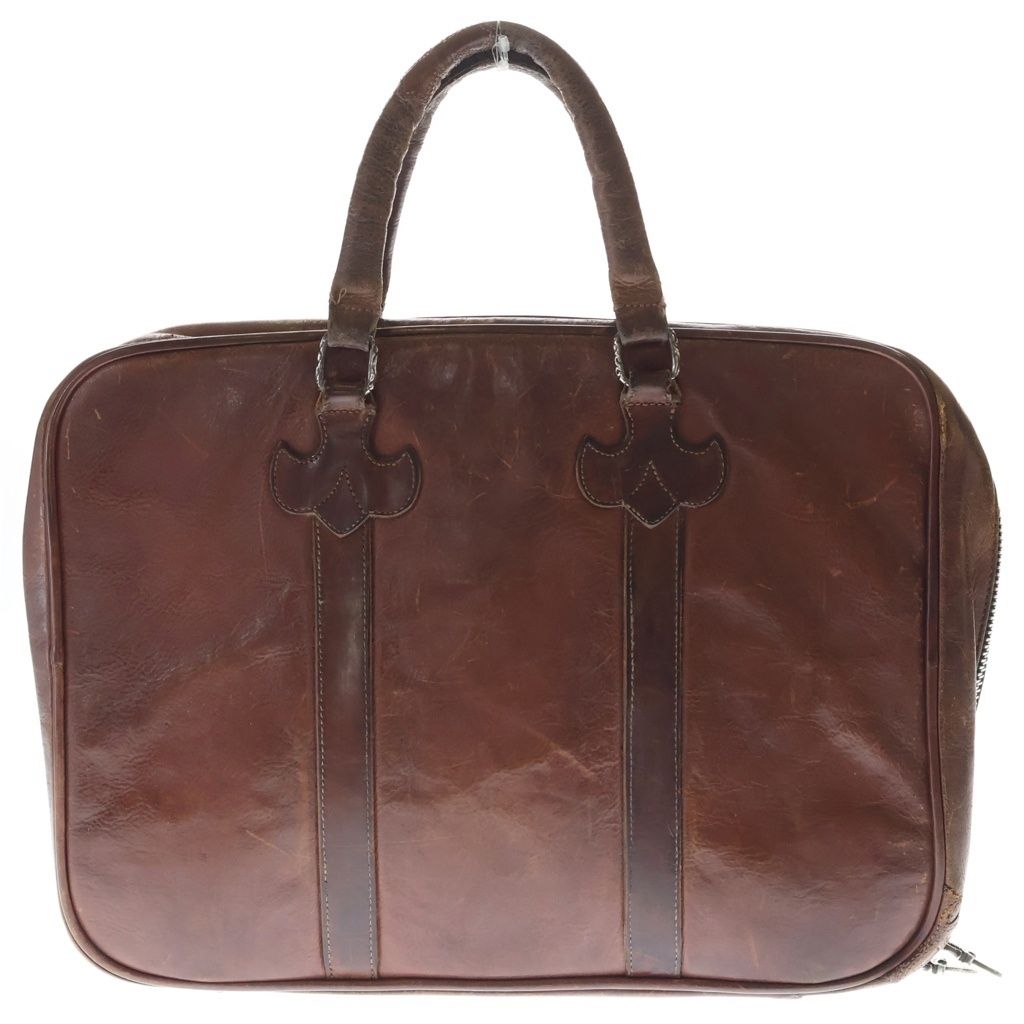 CHROME HEARTS (クロムハーツ) LEATHER BRIEFCASE レザーブリーフケース ダガージップレザーバッグ ブラウン