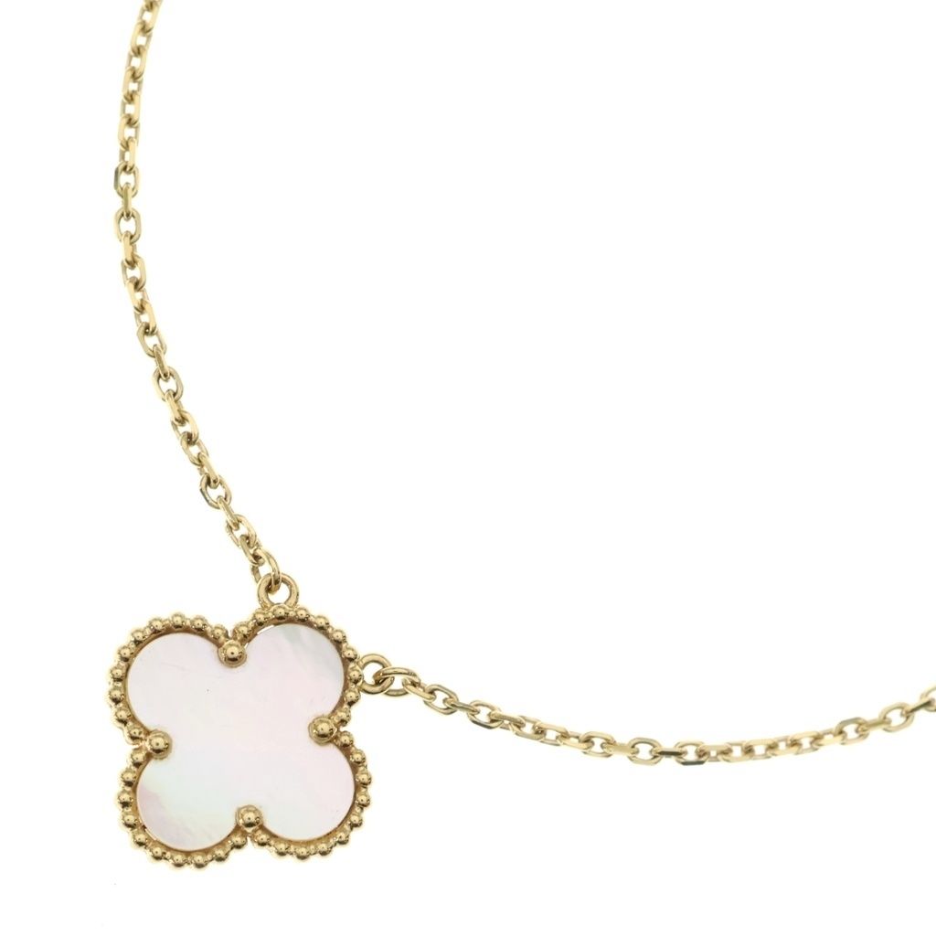 Van Cleef & Arpels (ヴァンクリーフアンドアーペル) ヴィンテージアルハンブラ マザーオブパール Au750 K18YG ネックレス イエローゴールド