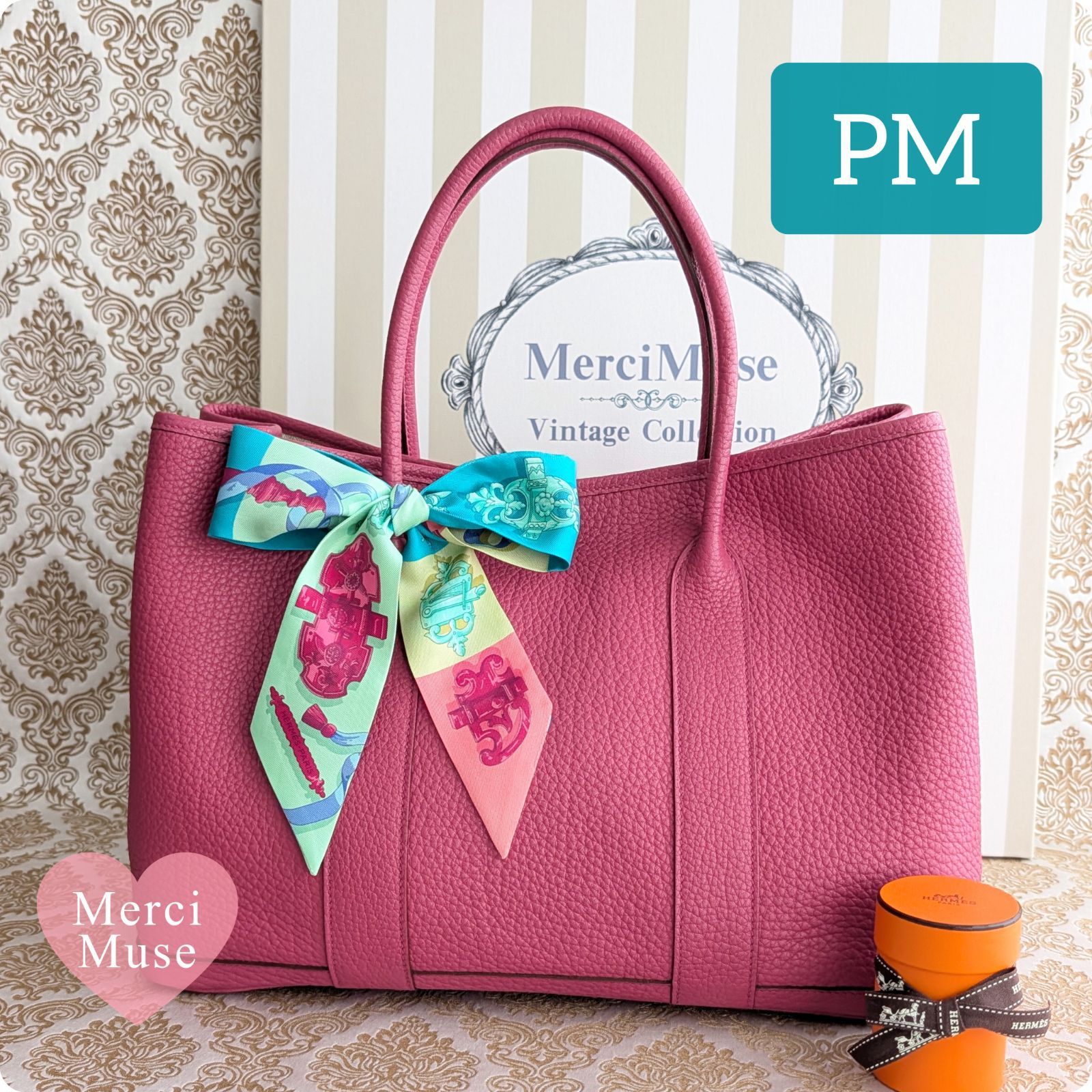 ❤お得なお品❤ガーデンパーティPM トスカｘシルバー金具 エルメス SV □P刻印 MerciMuse メルシーミューズ