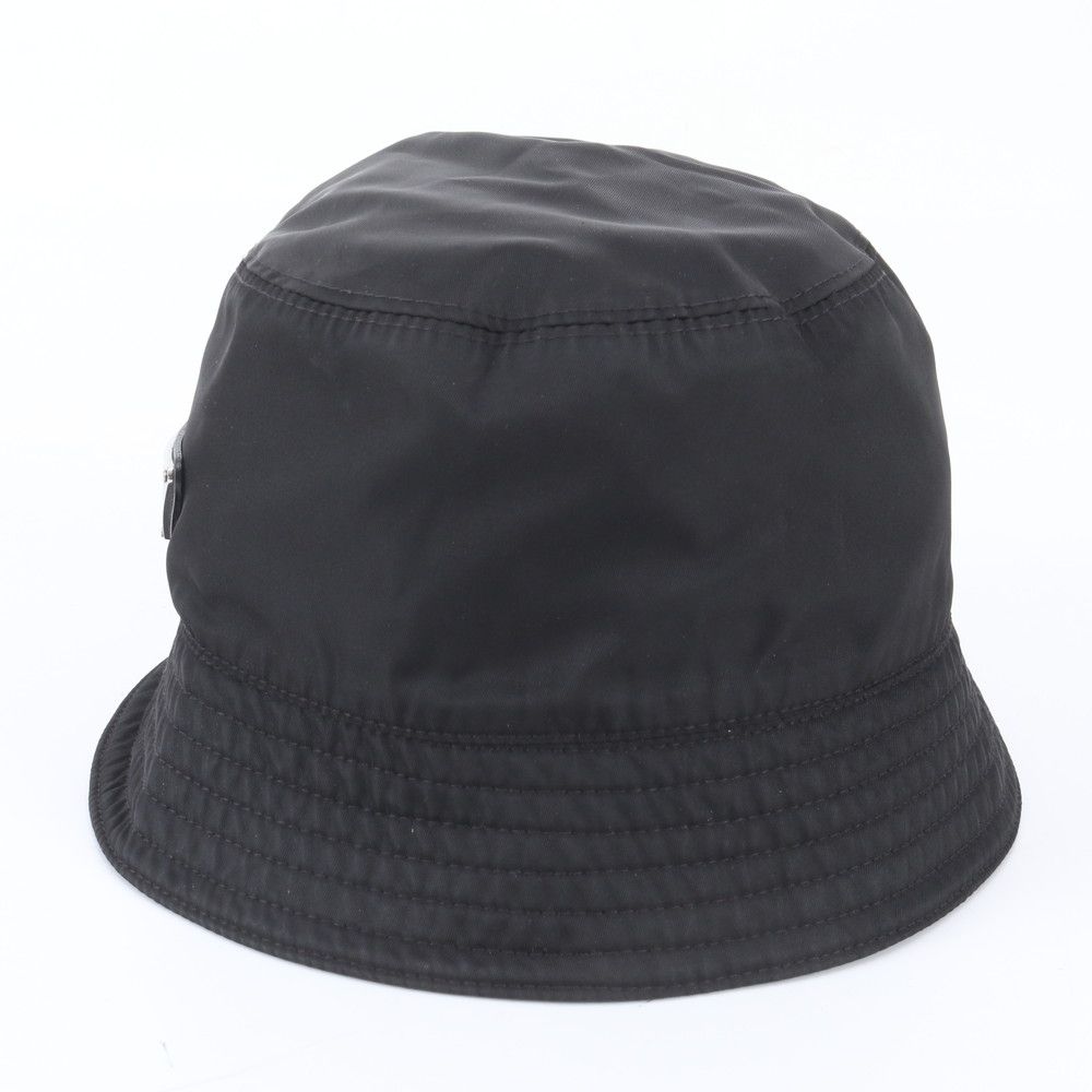 極美品 RFIDタグ PRADA ナイロン キャップ 帽子 三角ロゴ 黒 PRADA