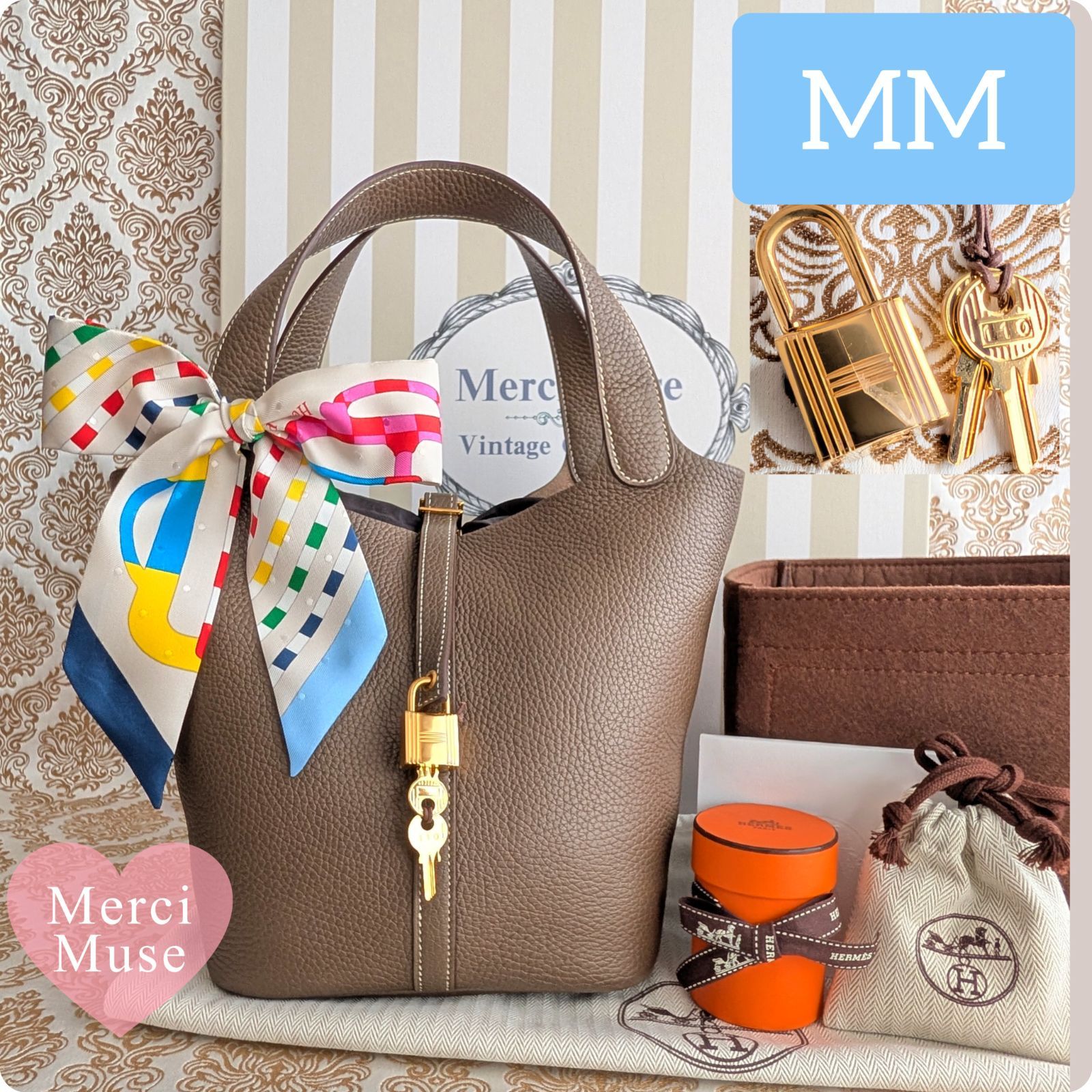 ❤極レア商品❤ピコタンロックMM22 エトゥープ xゴールド金具 ❤極レア商品❤ピコタンロックMM22 エトゥープ xゴールド金具