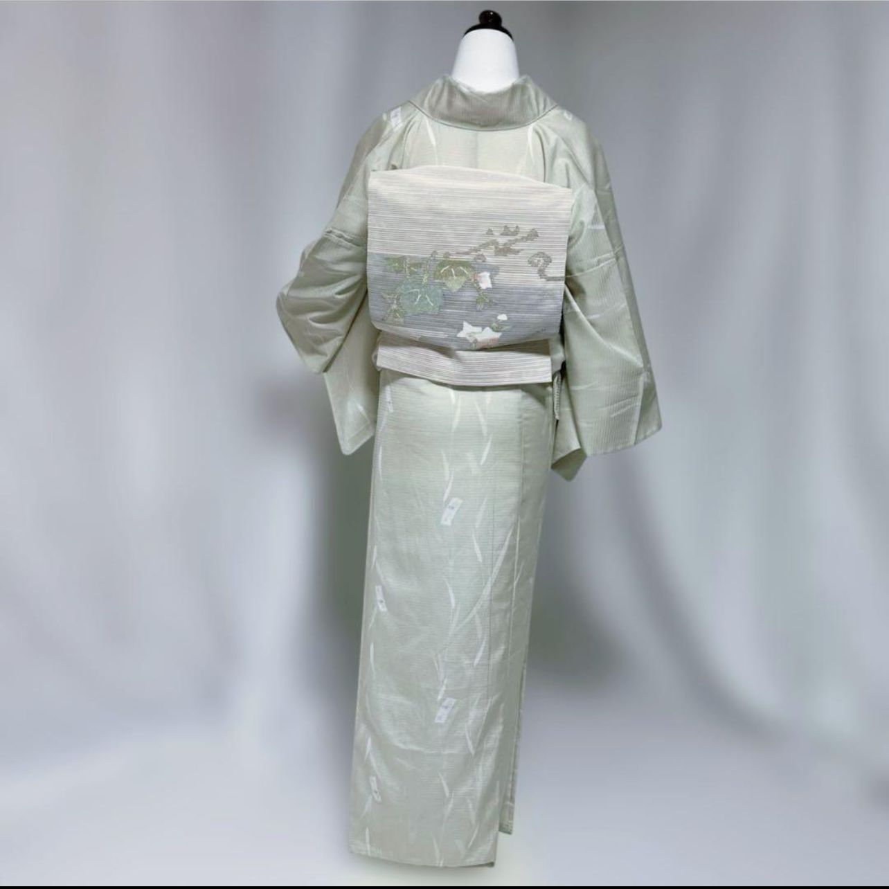 美品 東レ 絽 江戸小紋 フルセット 夏羅帯 夏帯締め 夏帯揚げ 裄丈69