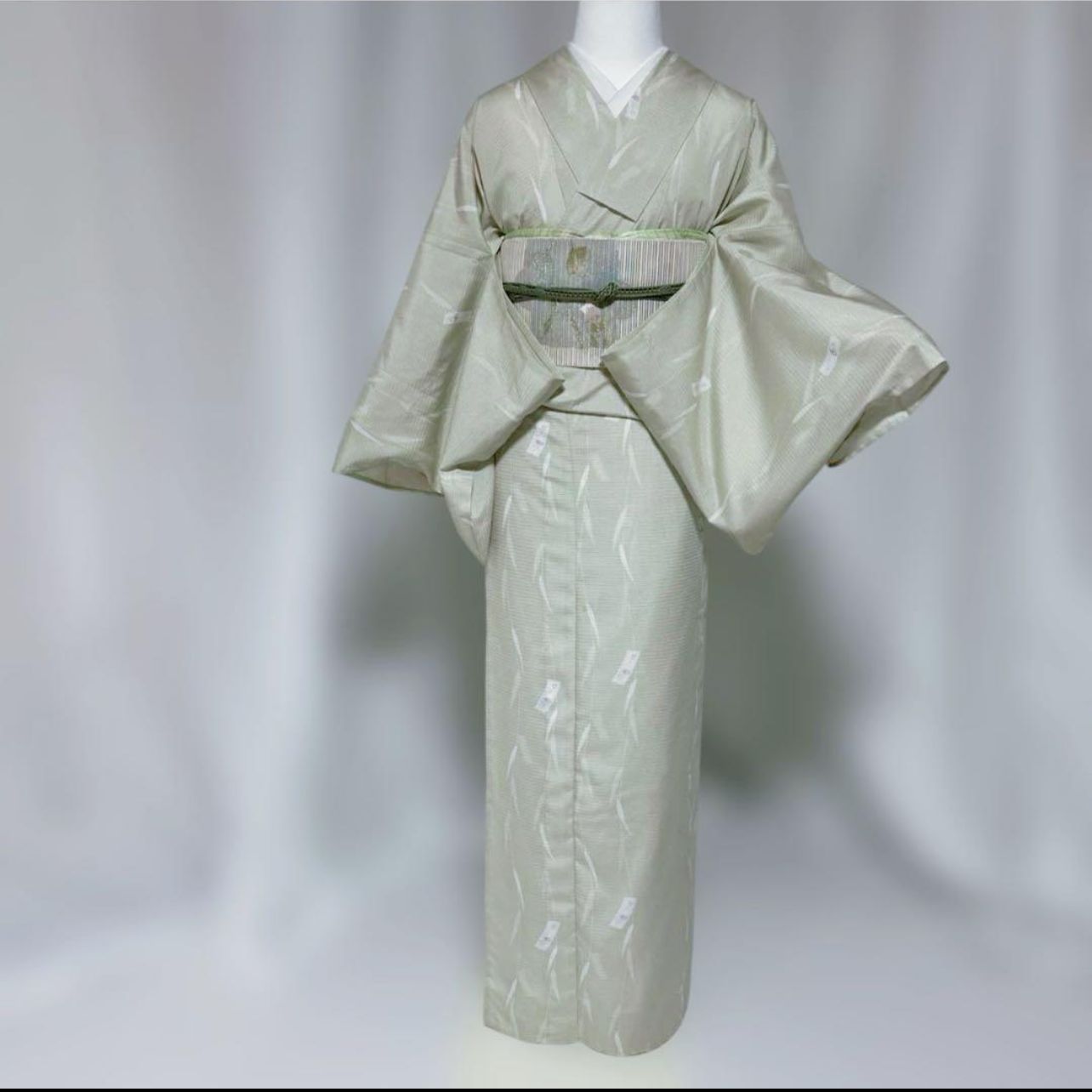 美品 東レ 絽 江戸小紋 フルセット 夏羅帯 夏帯締め 夏帯揚げ 裄丈69