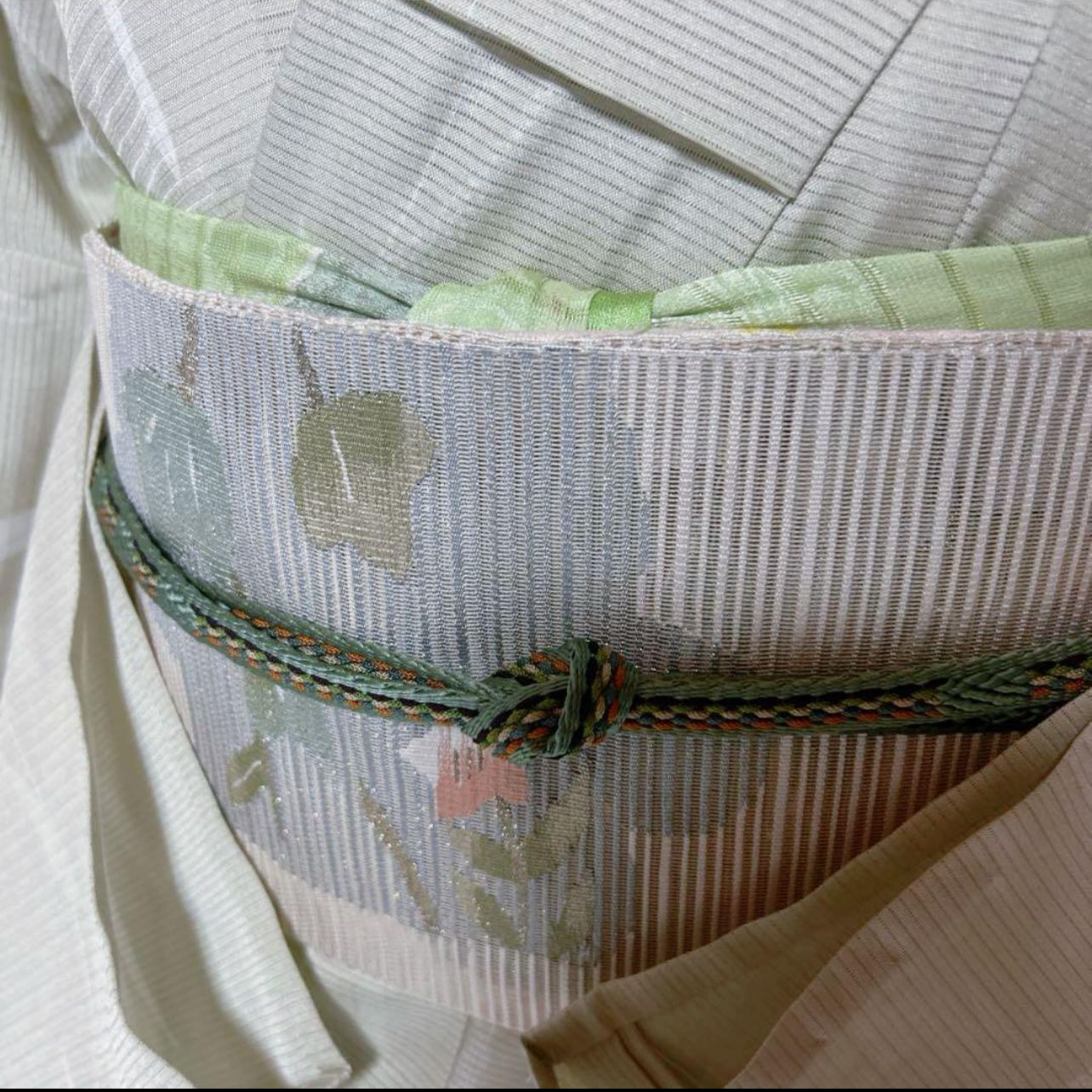 美品 東レ 絽 江戸小紋 フルセット 夏羅帯 夏帯締め 夏帯揚げ 裄丈69