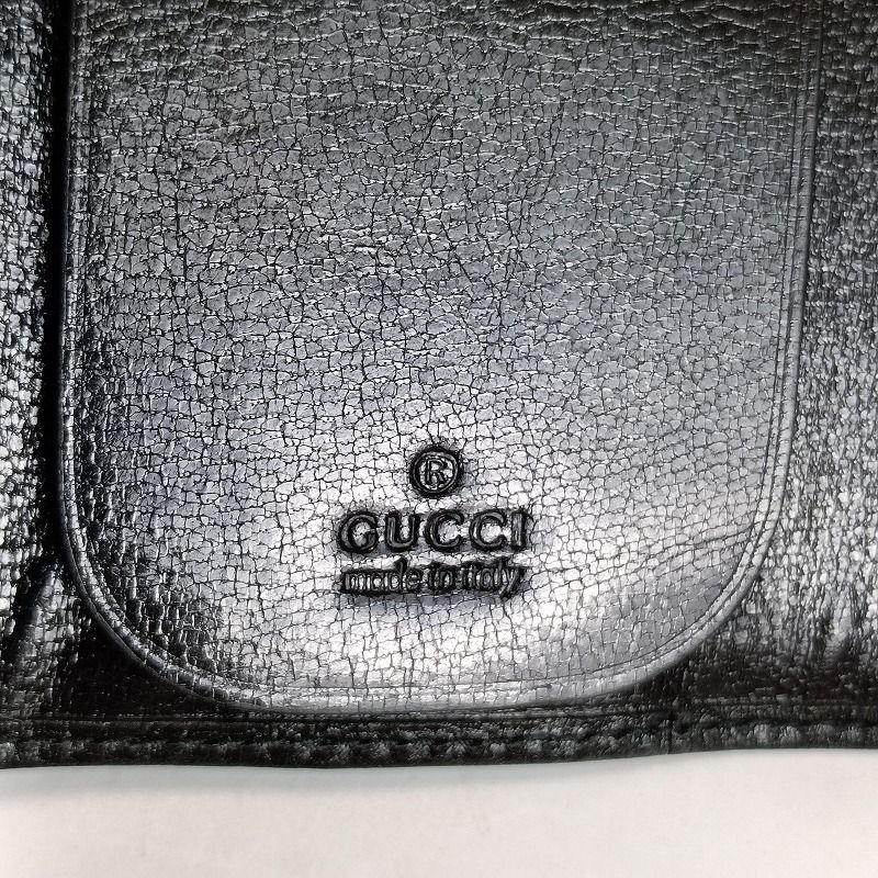 未使用 GUCCI グッチ 6連 キーケース レザー ブラック 黒 金具シルバー