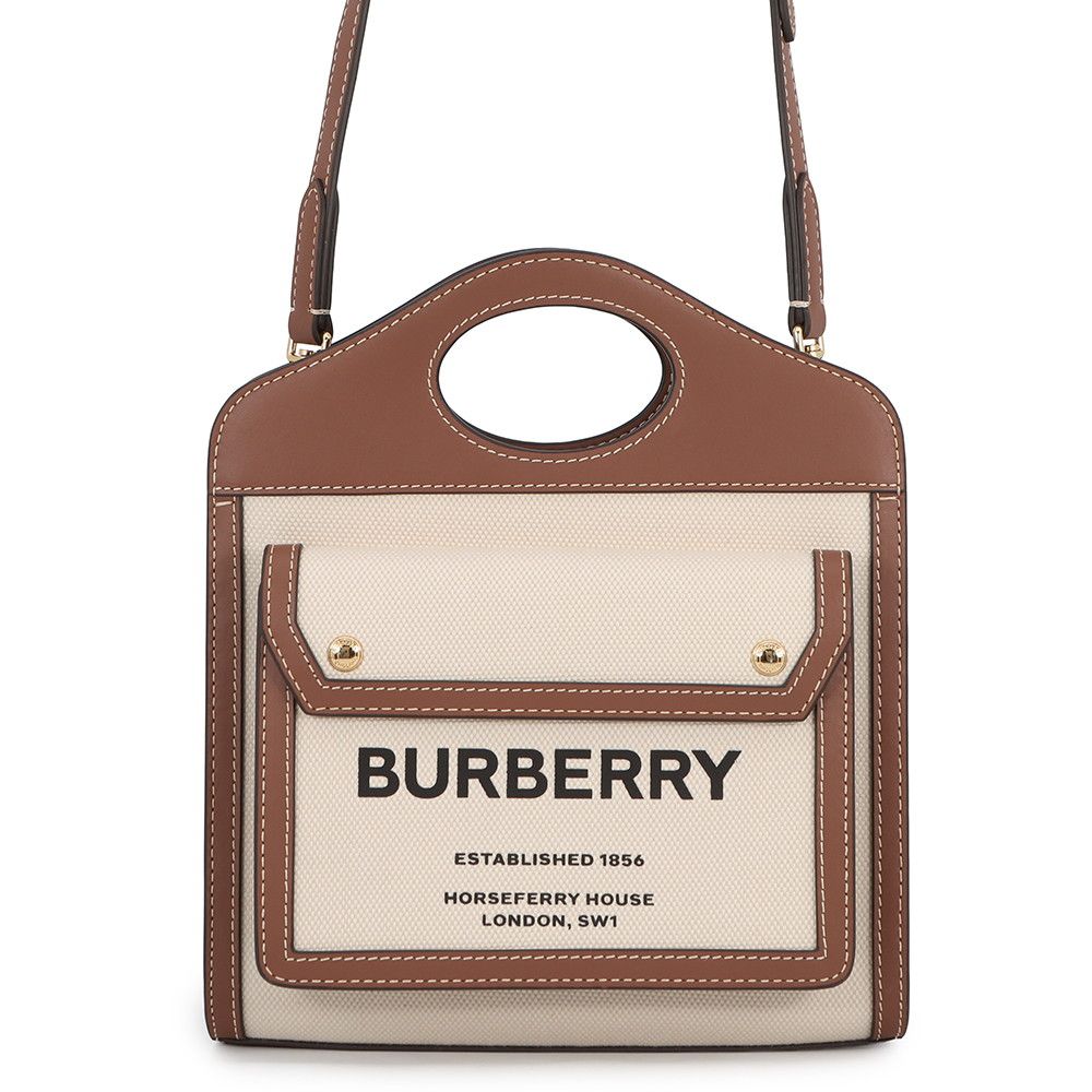 バーバリー ハンドバッグ ミニ ポケットバッグ キャンバス レザー 8031746 BURBERRY 2way