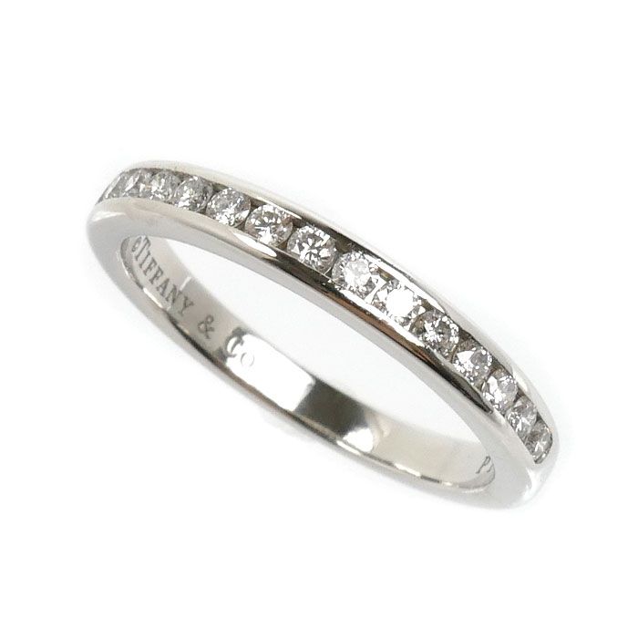 TIFFANY&Co. ティファニー Pt950プラチナ チャネルセッティング リング・指輪 ダイヤモンド 9号 3.5g レディース 中古 美品