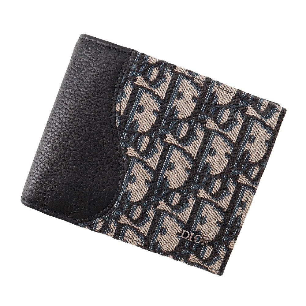 クリスチャン・ディオール 二つ折り財布 サドル ウォレット ジャカード 2ADBC306YKS Christian Dior メンズ 財布 黒